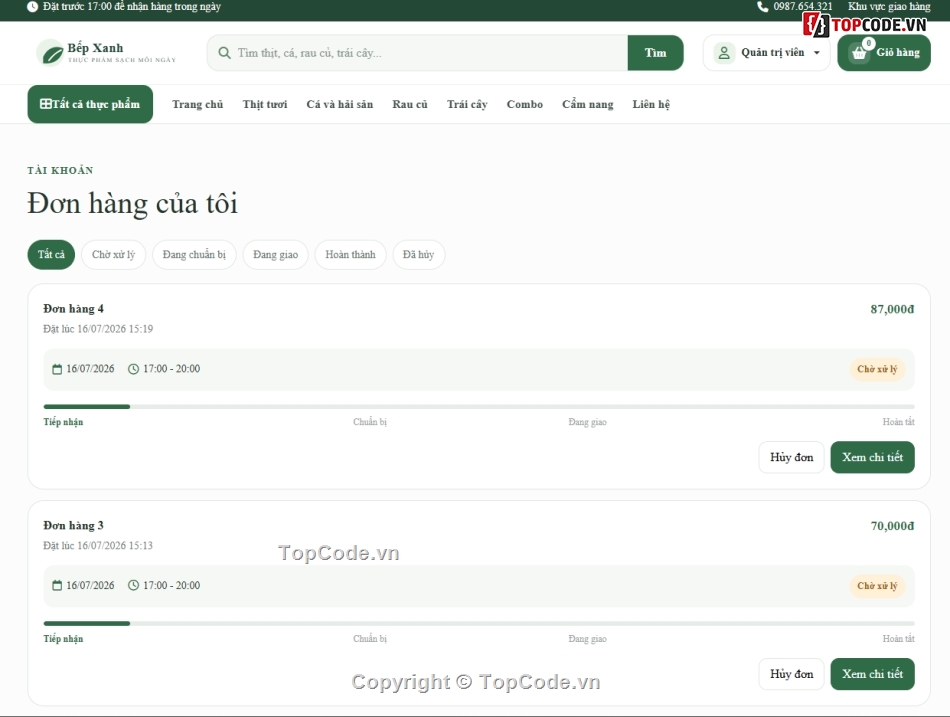 Web ẩm thực,bán thực phẩm,thực phẩm sạch